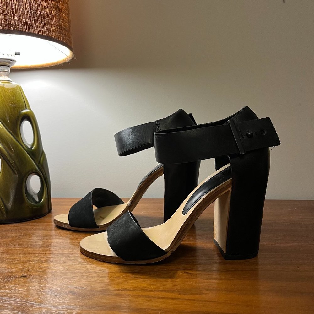 Alpha60 Black Leather Heels